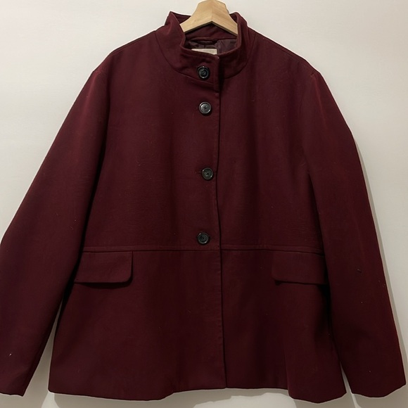 Old Navy Women’s Plus Burgundy Pea Coat XXL - Picture 6 of 11